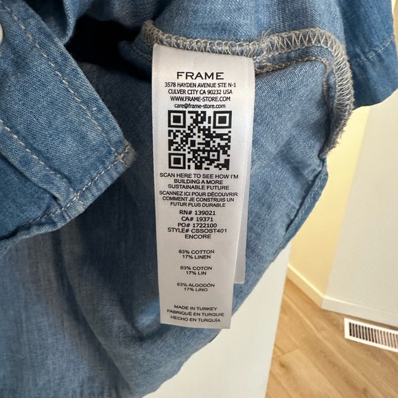 Frame Cotton Linen Cropped Shirt - Picture 10 of 15